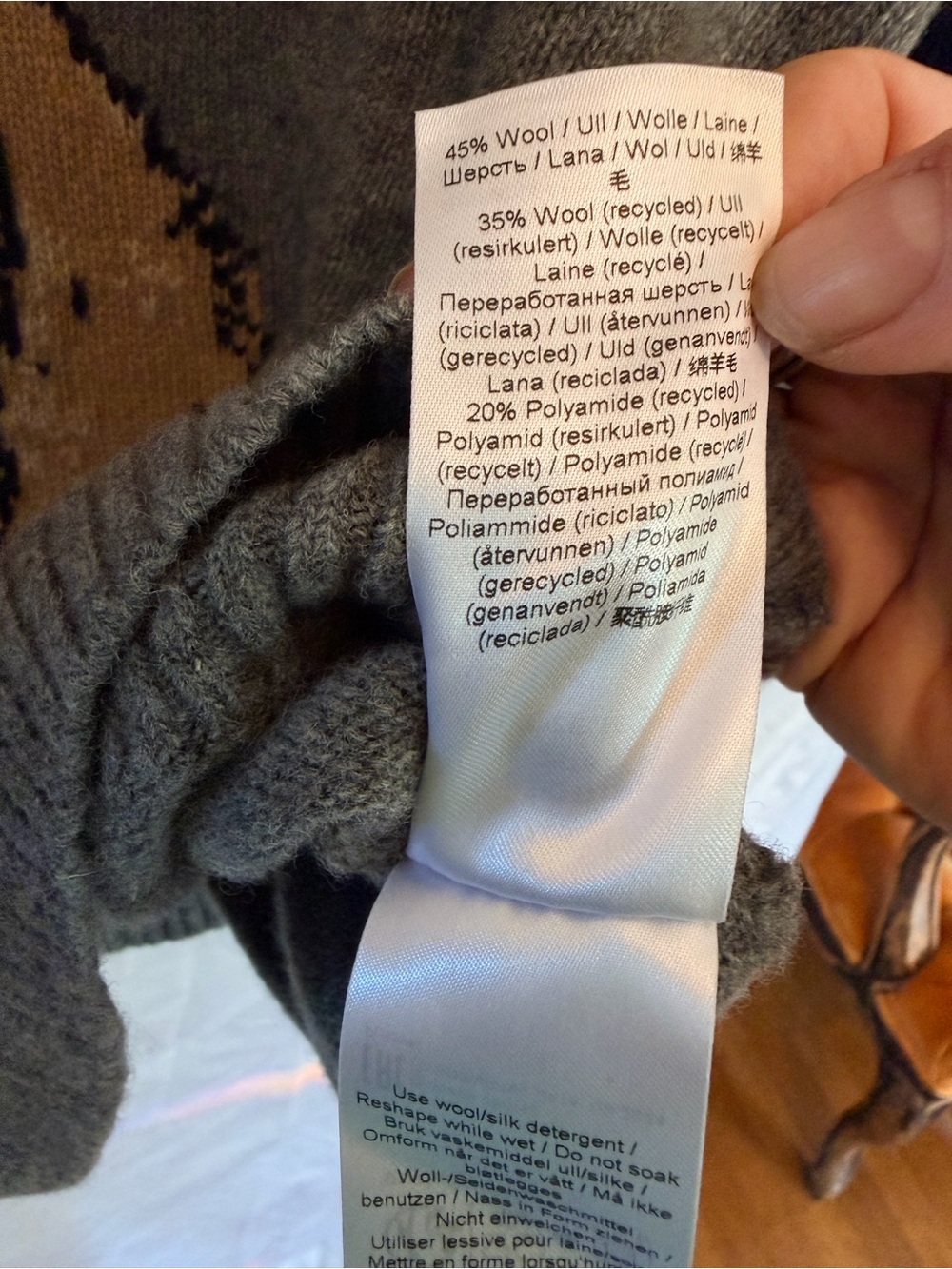 Ganni Gray Sweater with Rabbit Graphic and Lime Logo - Picture 7 of 8